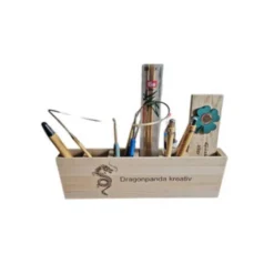 Kisten & Boxen^Dragonpanda kreativ Stiftebox, Box - Holz - für Stifte, Häkelnadeln, Stricknadeln, Laubsägeblätter uvm.