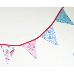 Best Dorotheas-Handarbeiten Stoffgirlande, 9 Wimpel, Wimpelkette, Rosen, Rosengirlande, Blumegirlande Gartenfest, Geburtstag, Partydeko Balkon