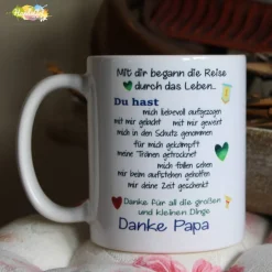Becher & Tassen^HandsArt Handarbeit Tasse - Danke Papa - mit dir begann die Reise (ICH)