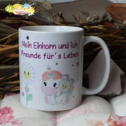 Becher & Tassen^HandsArt Handarbeit Tasse - Einhorn - Freunde für´s Leben