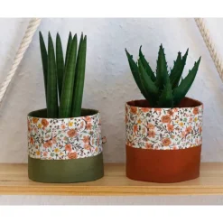 Blumentöpfe^Anni und Lilo Textile Übertopfhülle für Zimmerpflanzen, (Test- / Probeexemplar), Kunststofftopf Haube, moderner Pflanztopfüberzug Umsc