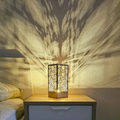 Nachttischlampen^ARLUMA Tischlampe ohne Kabel - Nachttischlampe batteriebetrieben - Kabellose Tischleuchte - Lampe mit Timer - Geometrische Must