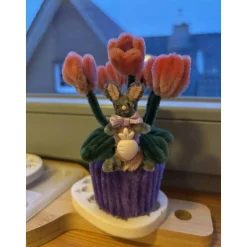 Kunstblumen & -Pflanzen^DarkDogCompany Tulpenpflanze mit Hase