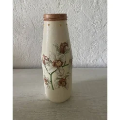 Clearance DekoatelierBerlin Vase  Glas creme Geschenk  upcycling  Unikate - Blumen