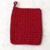 Discount Deliana Waschhandschuh, Waschlappen, Baumwolle, rot, weinrot, Handarbeit, gehäkelt