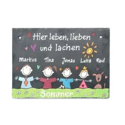 Wanddeko^Schieferheld Wetterfestes Schiefertürschild personalisiert – Handgemachtes Namensschild für Familien & Haustür