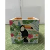 Kisten & Boxen^Kreatives von Mini Molli Zettelbox aus Holz mit exotischem Serviettenmotiv.