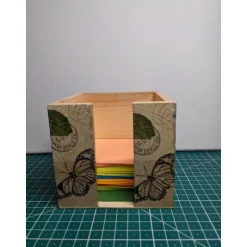 Outlet Kreatives von Mini Molli Zettelbox aus Holz mit Rosen und Schmetterlingen  Serviettenmotiv.